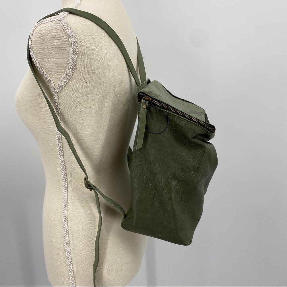 šONA VILLIERšOlive HANDCRAFTED Leather Backpack - Picture 8 of 15